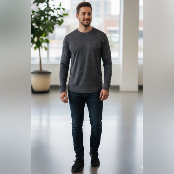 Prana Men's Dark Gray Long Sleeve Shirt - Picture 2 of 8